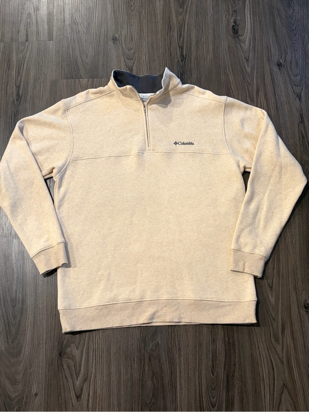 Columbia Men's Beige Cream Quarter-Zip Pullover Sweater